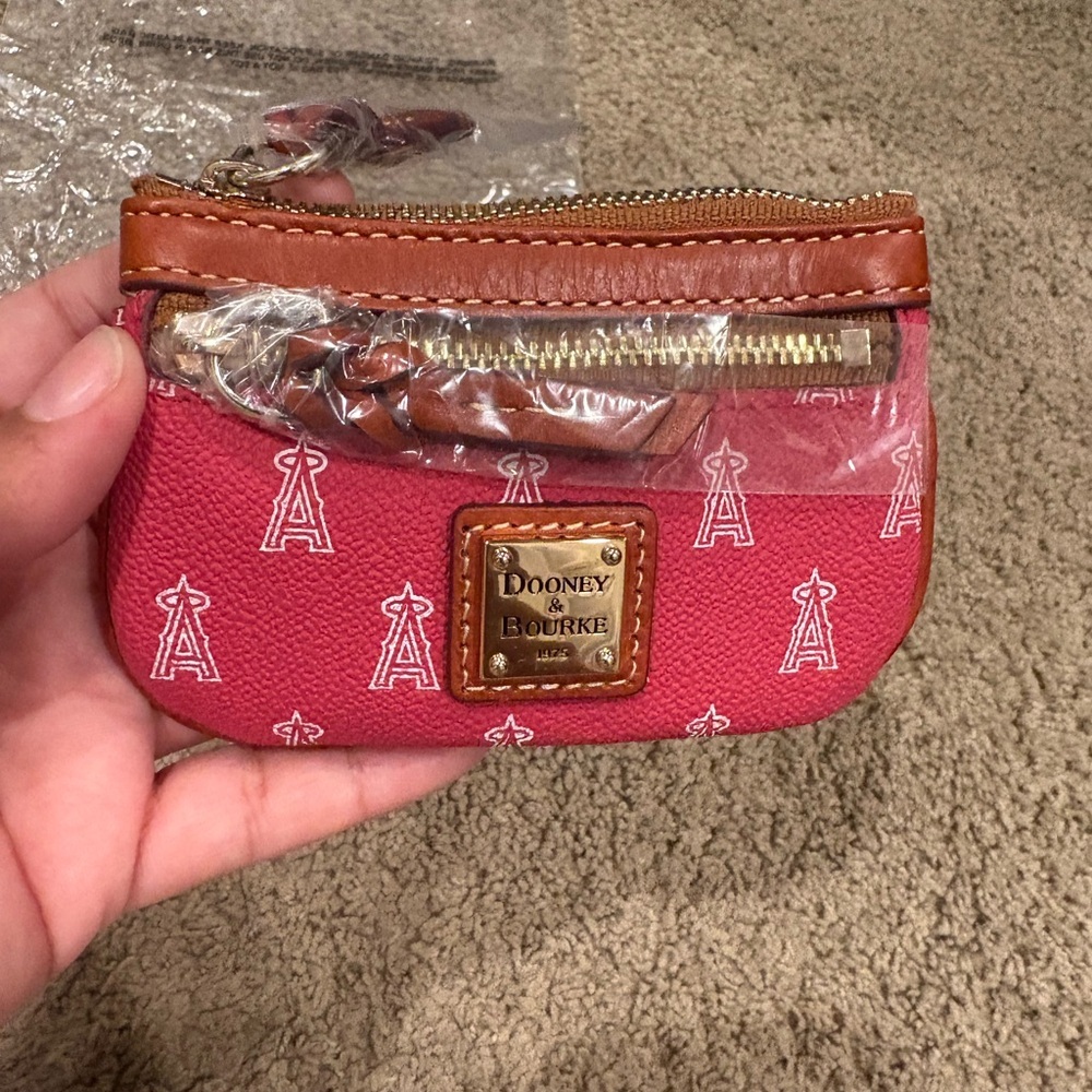Dooney and Bourke Los Angeles Angels Coin Purse NWOT Leather - Picture 3 of 8